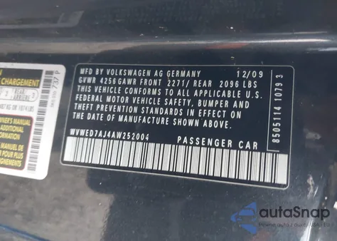 2010 Volkswagen Gti 2-Door z USA, uszkodzony, nr VIN WVWED7AJ4AW252004